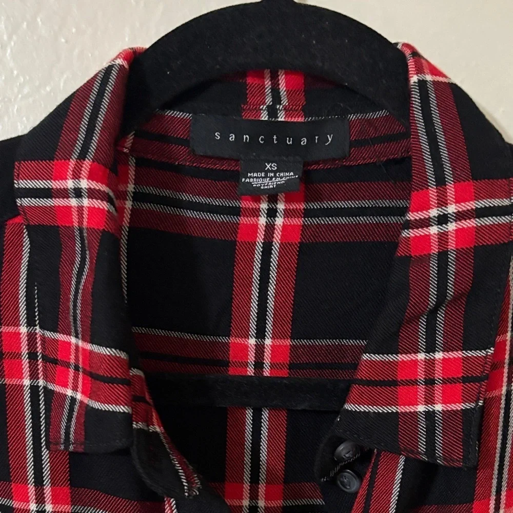 Sanctuary Boyfriend Shirt Red and Black ✅✅✅✅ - Picture 3 of 7